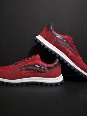 PS Paul Smith Mens Red Suede Damon Sneakers Size 11